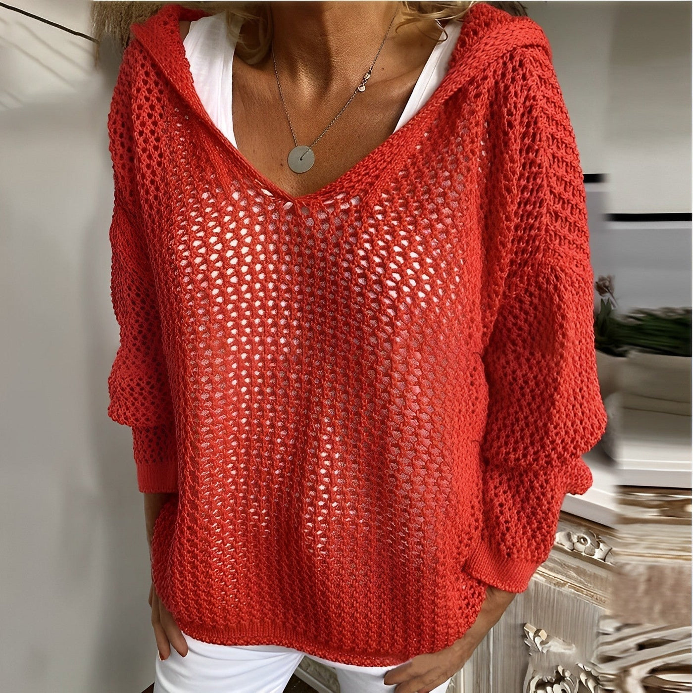 Melissa - bequemer Kapuzenpullover aus Strick