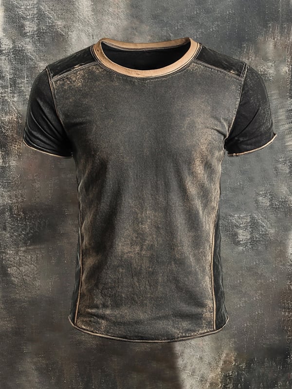 Henley Oberteil Im Retro Farbblock Gestaltung Für Herren