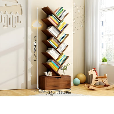 StorySpire Shelf - Vertikales Freistehendes Holz-Bücherregal