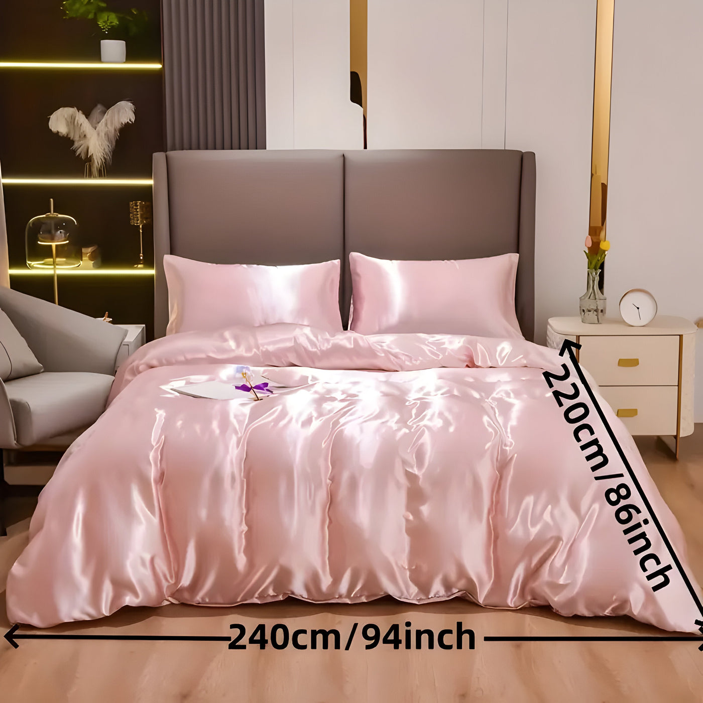 SatinNest Duvet Set - 3tlg. Satin Bettbezug Set
