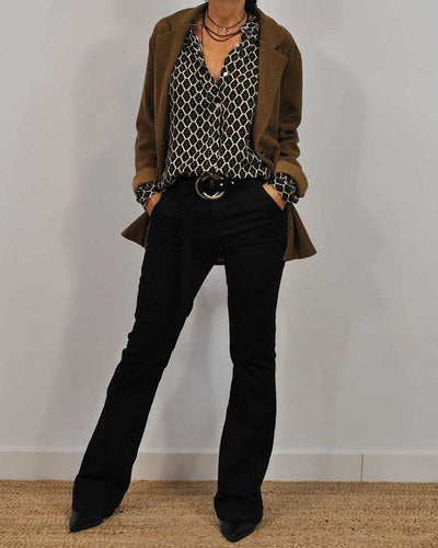 Moderne V-Ausschnitt Bluse