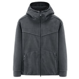 Fleecejacke mit Kapuze für Männer - Nils in Dunkelgrau