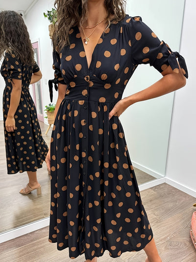 Martha | Retro-Polka-Dot Midi-Kleid