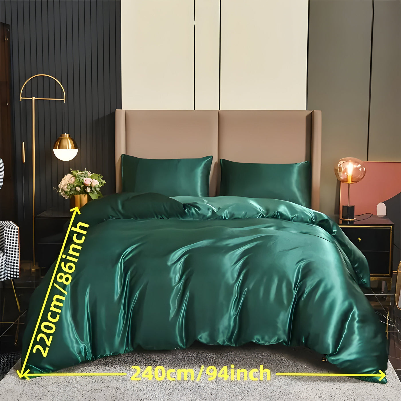 SatinNest Duvet Set - 3tlg. Satin Bettbezug Set