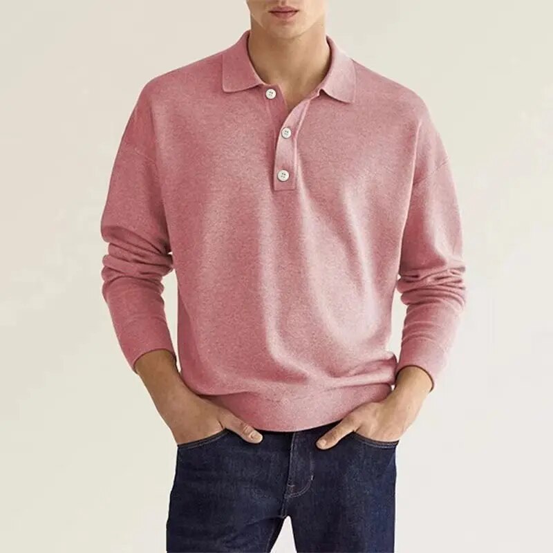 Asier - Komfortables Langarm Poloshirt Herren