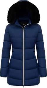 Emmas | Winterjacke mit Kapuze in Dunkelblau
