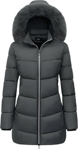 Emmas | Winterjacke mit Kapuze in Dunkelgrau