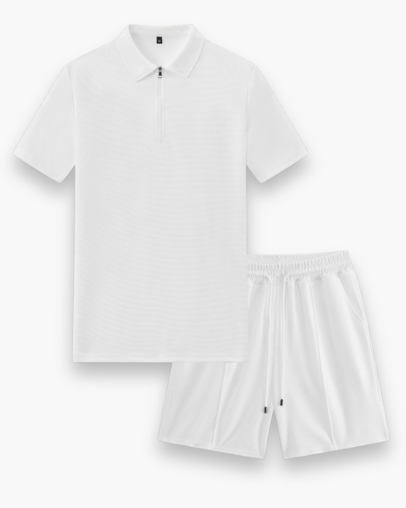 Herren Freizeit Set mit Zipper Polo | Leichtes Sommer Outfit