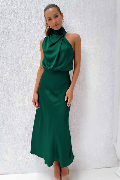 Lydia | Langes Kleid mit Halterneck