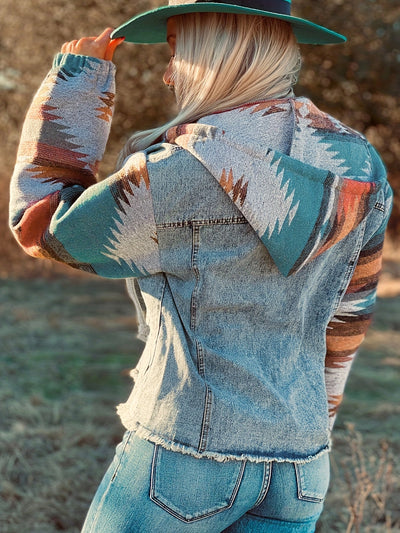 Fenella - Damen Jeansjacke Geometric