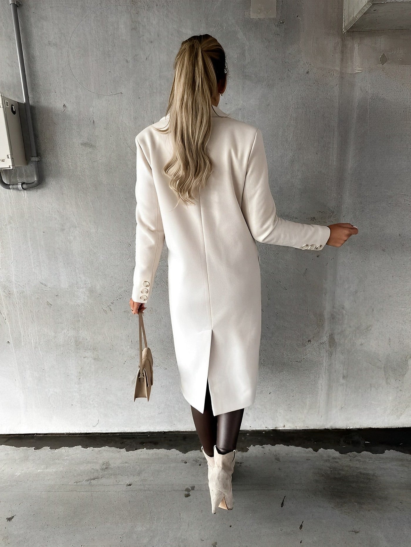 Arianne - Eleganter Zweireihiger Wollmantel für Damen