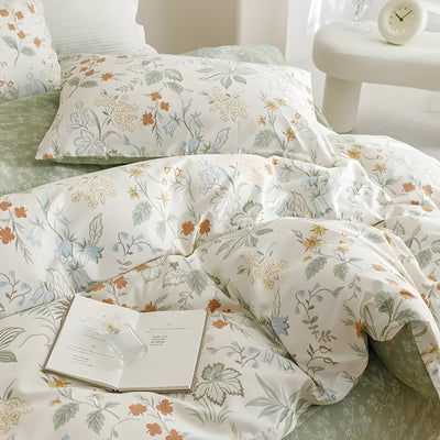 SpringBreeze Bettdecken-Set - 3-teiliger Floral-Bettdeckenbezug