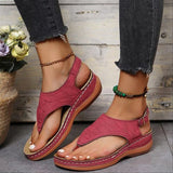 Zabren  | Soman Orthopädischer Boden Strand Flip-Flops in Rot