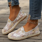 Nyssa | Lässige Espadrilles Spitze Mesh Slip-On flach in Beige