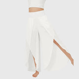 Magdalena | Damen Weit geschnittene Boho-Hose mit Schlitzdesign in Weiß