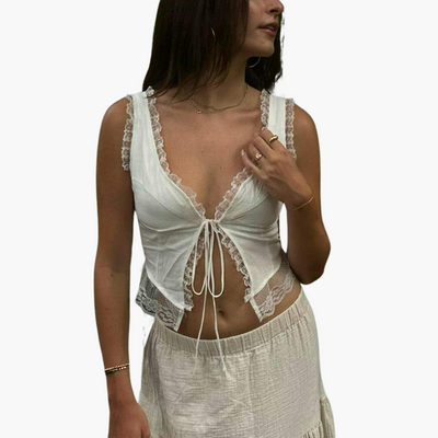 Elegantes V-Ausschnitt Top - Damen Oberteil für den Sommer