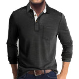 Marty - Komfortables Herren-Poloshirt mit langen Ärmeln in Dunkelgrau