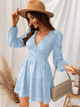Thea - Stilvolles Mini-Kleid in A-Linie für Damen in Hellblau