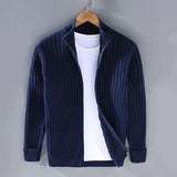 Frank™ - Massimo Merino-Cardigan mit Reißverschluss in Blau