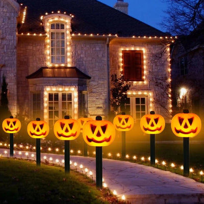 PumpkinGlow Solar Halloween Außenlichter‑Set – Kürbis LED Dekoration mit Solarenergie