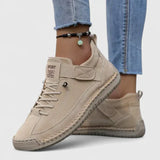 Jessica | Damen Lässig Schicke Bequeme Schnürsneaker in Beige