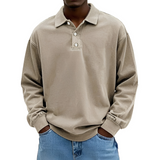 Caspian - Langarm-Polohemd für Herren in Khaki
