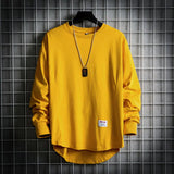 Leon | Herren Oversized Longsleeve Rundhals Langarm Basic in Gelb