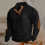 Qamar | Gestrickter Vintage-Pullover in Schwarz