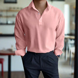 Tristan | Langarm-Polo für Herren in Rosa