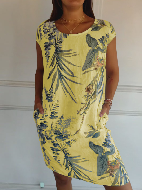 CINDY - GERADES KLEID MIT PRINT