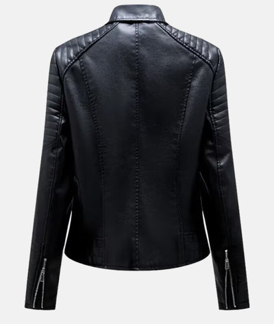 Damen Lederjacke ohne Kapuze