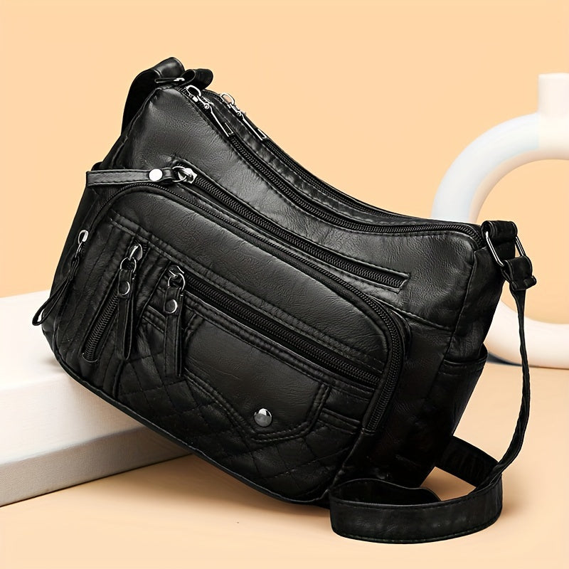 Vera | Multi-Zipper Umhängetasche