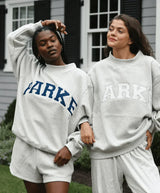 Damen Varsity Sweatshirt in Graues Sweatshirt 2er Set Marineblau & Weiß