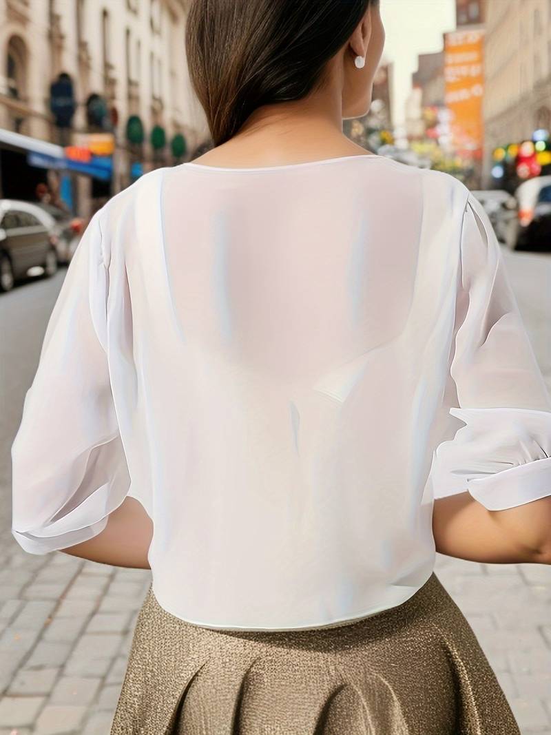 Skyla - Elegante Bluse mit offener Vorderseite für Damen