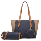 Elegante Damen-Tragetasche mit zweifarbigem Design in Blau