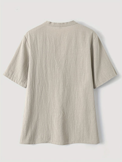 Sharron – Elegante Blusa V-Ausschnitt Mit Knopf