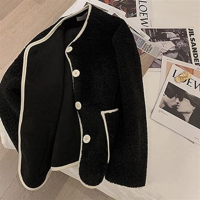 Pamy - Damen Teddy Jacke Beige
