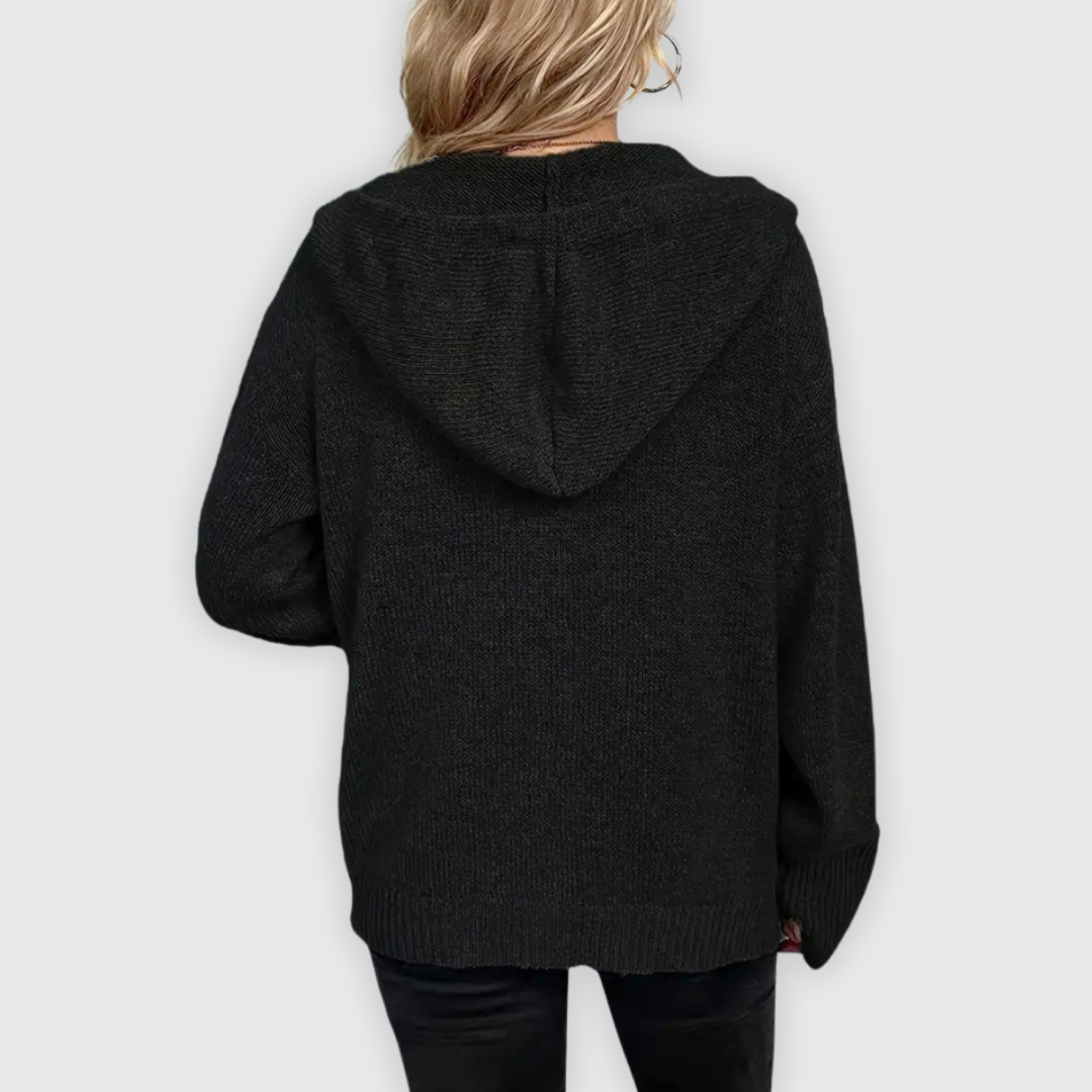 Susy | Eleganter Langarm-Hoodie mit Knopfdetails