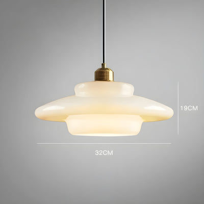 IvoryGlow Light - Moderne Hängeleuchte aus elfenbeinfarbenem Glas