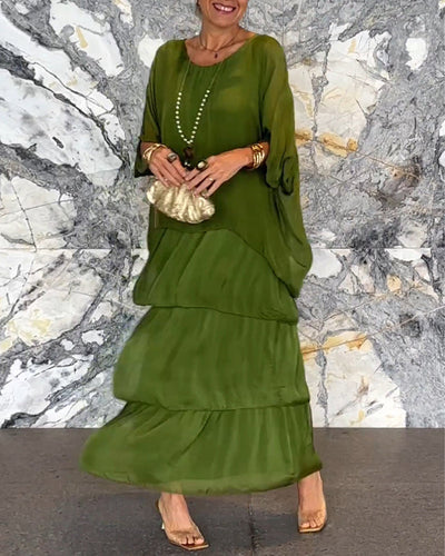 ZELMA - LANGES KLEID MIT SCHICHTEN