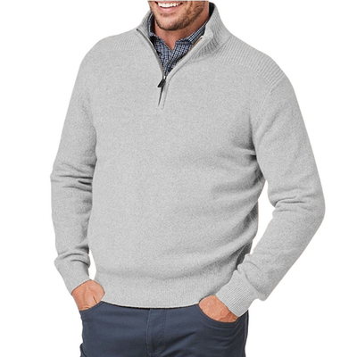 Herren-Pullover mit Dreiviertel-Reißverschluss