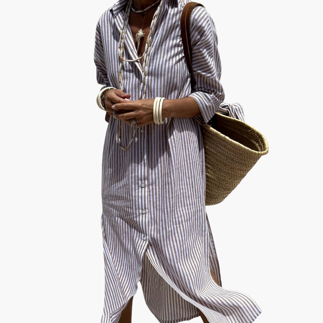 Marlies | Elegantes gestreiftes Hemdkleid