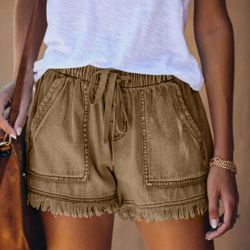 Elizabeth - Hochtaillierte Denim-Shorts