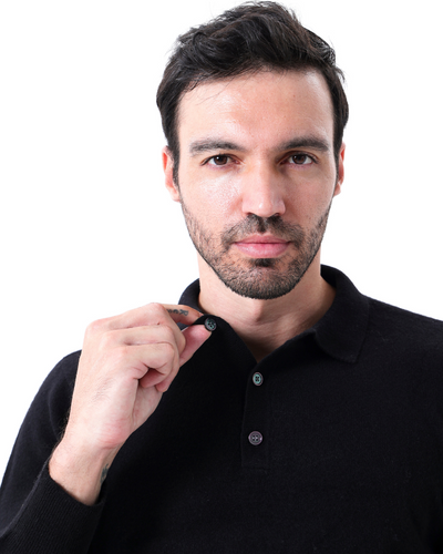 Bennett | Luxuriöser Herren Kaschmirpullover mit Polokragen & Knopfleiste