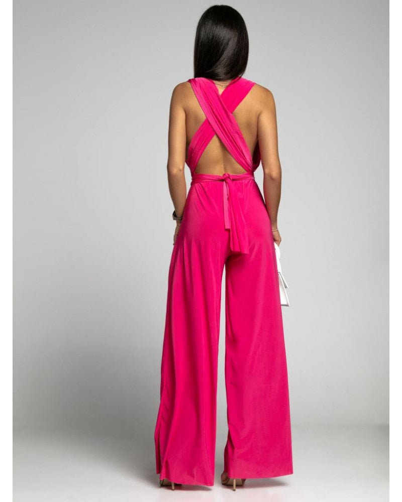 Rania - Damen Jumpsuit ärmellos mit V-Ausschnitt