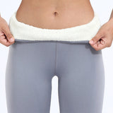 Rillie - Erhöhte Komfort-Leggings aus dickem Samt mit hoher Taille in Grau