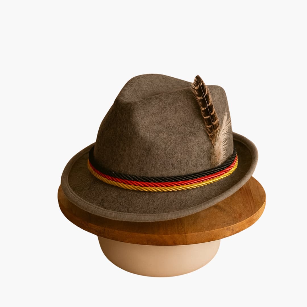 Bayerischer Filz hut mit Feder für Herren - Oktoberfest 2025