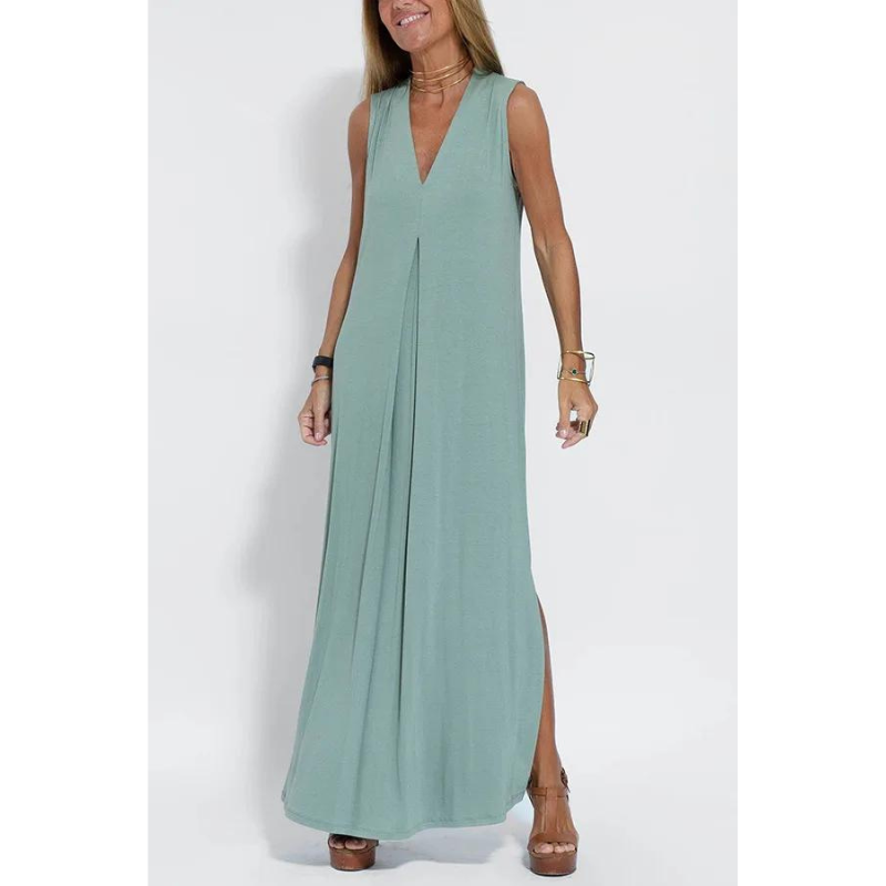 Ava – Ärmelloses Sommerkleid mit V-Ausschnitt