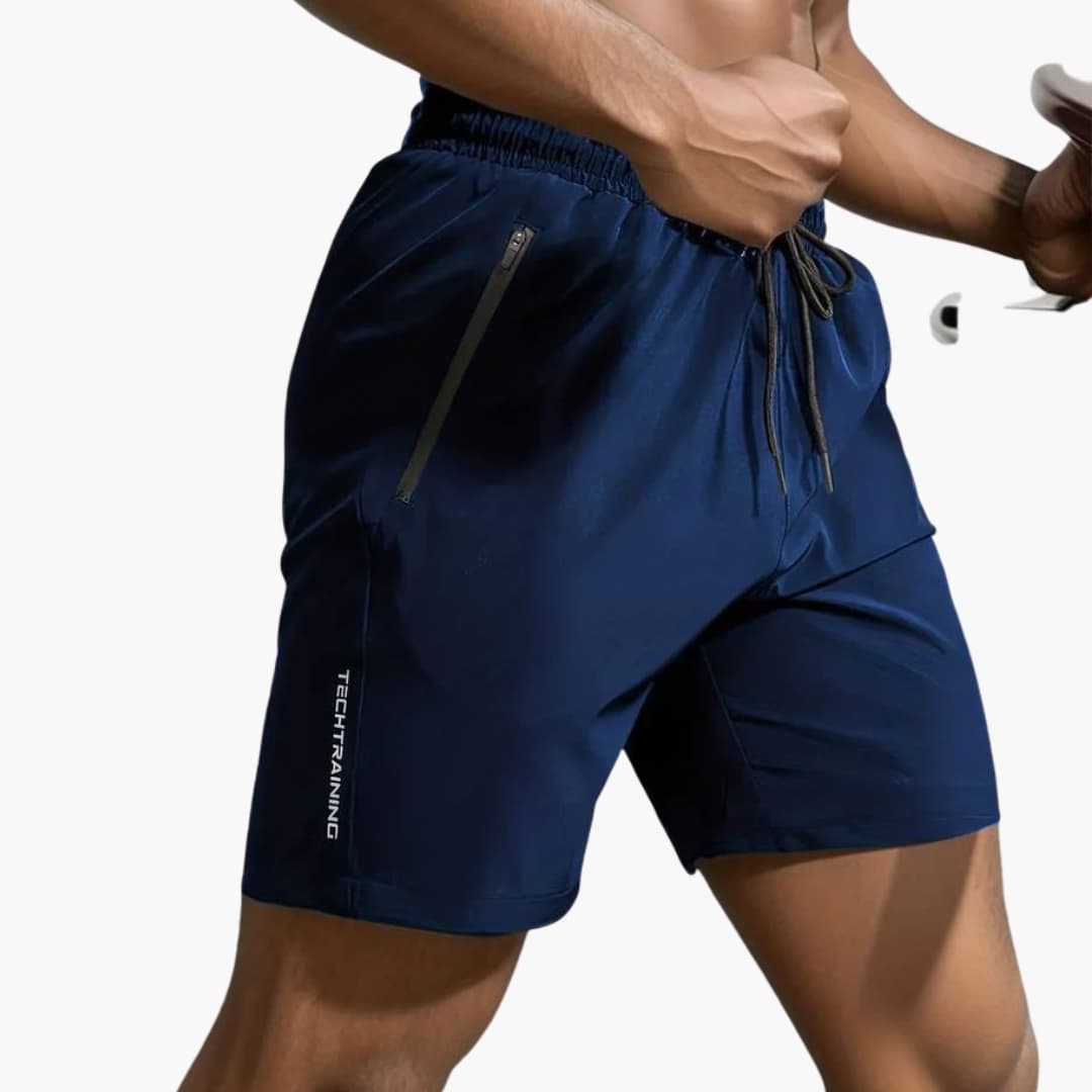 Herren-Trainingsshorts mit Reißverschlusstaschen und Kordelzug