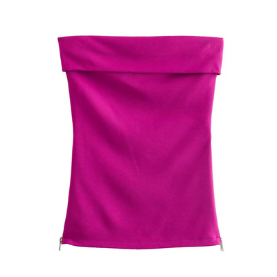 Celandine - Modisches figurbetontes Schlauch-Top mit Reißverschluss